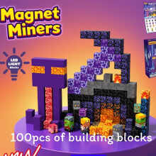 (Mining)Bloques imanes arco iris granja con 100 piezas para niños tiempo de juego imaginativo