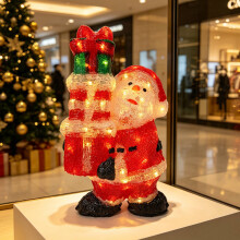 WestWood Acrylic Santa Christmas Light, 41.5cm Warm White LED Festive Decoration