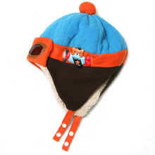 (Blue)Bebé Otoño Invierno Gafas Piloto Sombrero Protección para los Oídos con Gorra de Felpa Espesante