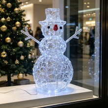 WestWood Acrylic Christmas Snowman Light 61cm Warm White LED Festive Decoration