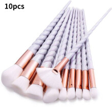 (White)Unicorn Spiral Makeup Brush Set Stylish And Comfortable Soft Nylon Material