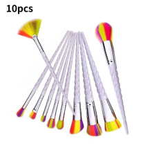 (Yellow)Unicorn Spiral Makeup Brush Set Stylish And Comfortable Soft Nylon Material