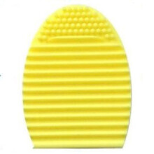 (Yellow)Makeup Brush Cleaner Egg Glove Cosmetic Brush Silicone Cleaning Durable Tool