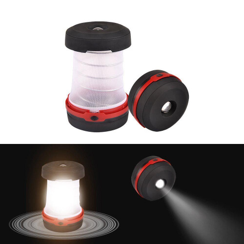 (Red)Portable Camping Lantern Led Hiking Night Light Lamp Collapsable Flashlight 1