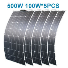 DGSUNLIGHT Panneau Solaire Flexible 500w, Cellules Monocristallines 18V, Pour Camping et Extérieur