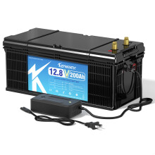 KEPWORTH Batterie LiFePO4 12V 200Ah, avec BMS intégré, pour VR, Camping et Chariot de Golf