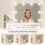 Dripex Dressing Table with Light Bulbs & Soft Stool 2