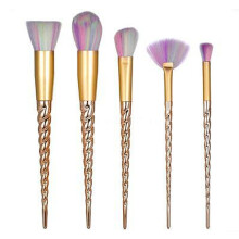 (5pcs gold)10pcs Unicorn Female Makeup Brushes Set Thread Contour Eyeshadow Brush Powder
