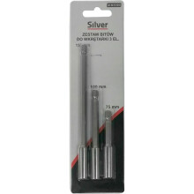 Magnetische Bit-Halter - SILBER - Set 3 (75/100/150 mm) - 1/4" Sechskant - Stahl - Integrierter Magnet