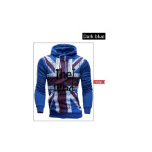 (Blue,3XL)Neu Herren Reißverschluss lässig Hoodies warm Kapuze schmale Passform Mantel Sweatshirt Tops Fleece
