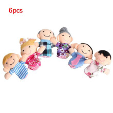 (6Pcs Family,7cm*3cm)Finger Puppets Doll Baby Educational Hand Toy Learn Story Kid Gift Animal Family