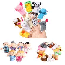 (12Pcs Animal,7cm*3cm)Finger Puppets Doll Baby Educational Hand Toy Learn Story Kid Gift Family Animal