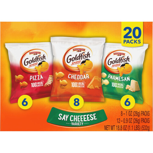 Goldfish Say Cheeeese Cheese Cracker Snack Packs, 2