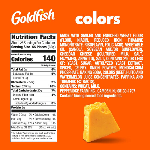 Goldfish Colors Cheddar Cheese Crackers 1