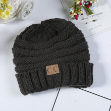 (Dark Gray)Strickmütze Mode Kinder warm einfarbig Mode schlicht und bequem