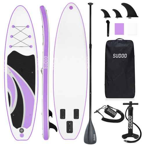 (Purple) 10.6ft Inflatable Stand Up Paddle Board for Beginner