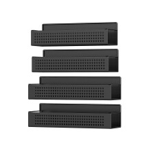 Magnetic Spice Rack Set - Metal - Ink Black - No Drilling Required, 4 Shelves (2 Large, 2 Small)