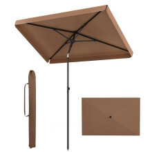 Rechthoekige parasol voor op het terras, 198 x 131 cm, met kantelknop.