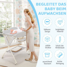 Klappbarer Wickeltisch mit Stauraum und Waschbecken