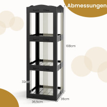 3-stufiges, drehbares Bücherregal, platzsparendes Eckregal