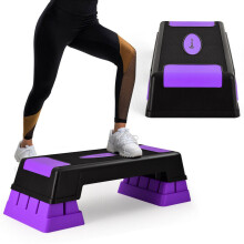 Aerobische step, in hoogte verstelbaar in 3 standen, paars