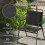 Klappbare Gartenstühle, 2er-Set mit Armlehnen, Schwarz 3