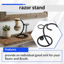 1 Pcs 2 In1 Men Shaving Tool Holder Curved Shaving Brush Manual Stand Holders Beard Accessories