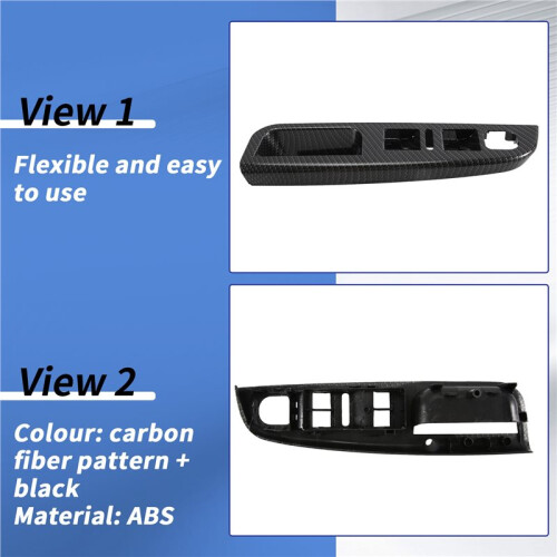 Side Grab Handle Carbon Fiber Door Window  Control Panel Cover Trims Frame for  MK5  5 2005-2009 2