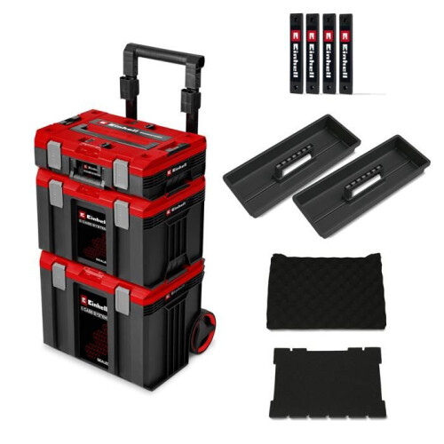 Einhell Einhell Roller Case System SEALED Weatherproof IP65 Carry Case E-Case Rolling With Tray Inserts