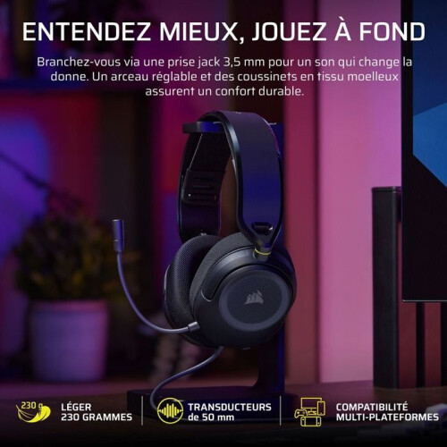 Corsair Cuffie da gaming PC Corsair cablate HS35 v3 Carbon 2