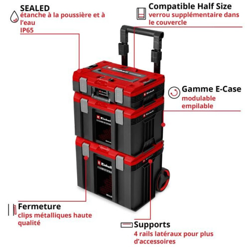 Einhell Einhell Roller Case System SEALED Weatherproof IP65 Carry Case E-Case Rolling With Tray Inserts 1