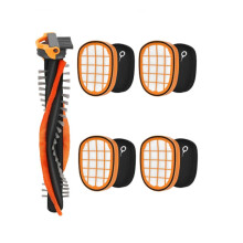 Staubsauger-Filter-Set 4x Filterschwamm + 1x Bürstenwalze, kompatibel mit Philips XC7042 XC8347 FC6812 FC6813 - ABS & Schwamm, Einfache Montage