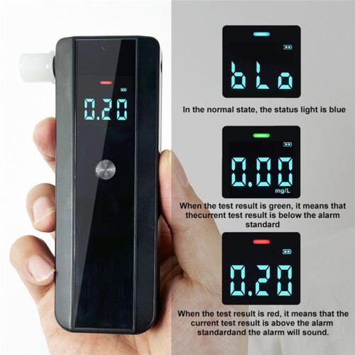 Alcohol Detector Breath Analyzer Semiconductor Sensor Portable Blowing Alcohol Inspection Tool LCD Display Sound 1