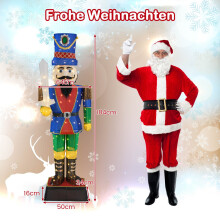Weihnachts-Nussknacker-Set, 184 cm, LED-beleuchtet, Außendekoration
