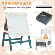 Verstellbare Kinderstaffelei mit Kreidetafel- und Whiteboard-Set