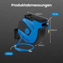 Automatische Druckluftschlauchtrommel, 15 m + 1,5 m, Wandmontage-Set