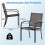Gartenstuhl-Set - Stapelbar, atmungsaktiver Stoff, Grau 3