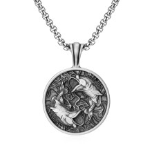 Vintage Koi Fish Pendant Necklace Lucky Amulet for Men Women Japanese Carp Couple Gift