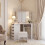 Corner Dressing Table 3 Modes Mirror Stool 5 Drawers 7