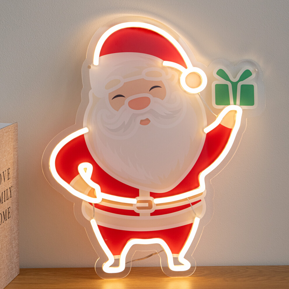 Three Kings 40Cm Santa Christmas Neon Light Warm White Led Usb Powered