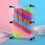 Farbenfrohe 3D-Stecknadel-Kunst, kreative 2