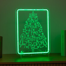 40cm USB Powered Green Neon Rockin' Around the Christmas Tree LED Sign