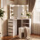 Dressing Table Vanity Makeup Desk Set with LED Mirror Stool 5 Drawer 6