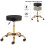Swivel Chair With Gold-Plated Five-Star Base, Adjustable Black Technician Stool 1