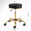 Swivel Chair With Gold-Plated Five-Star Base, Adjustable Black Technician Stool 2