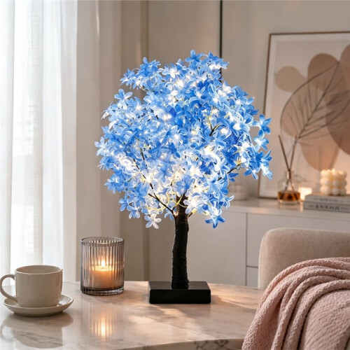 Blossom Decorative Tree Lamp USB/Battery Powered Desktop Tree LED Atmosphere Lamp Light for Bedroom Bedside B