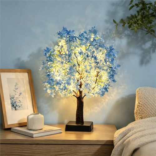 Blossom Decorative Tree Lamp USB/Battery Powered Desktop Tree LED Atmosphere Lamp Light for Bedroom Bedside B 1