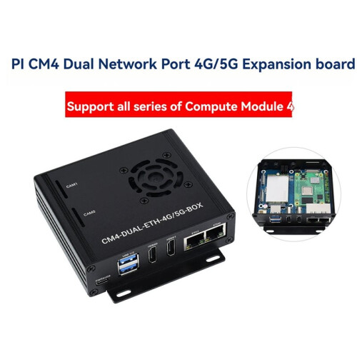 CM4-DUAL-ETH-4G/5G-BASE Scheda Base Dual Gigabit Ethernet 5G 4G per Raspberry Pi Compute Module 4 per Router Industriale 2