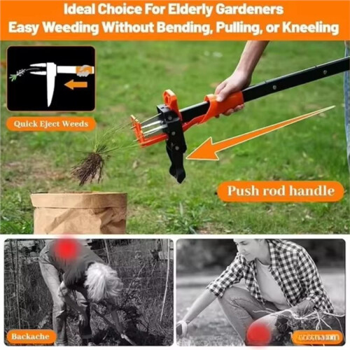 Manual Stand- Weed Puller - Effortless Garden Root Remover Tool with Long Handle for Easy Weeding 1
