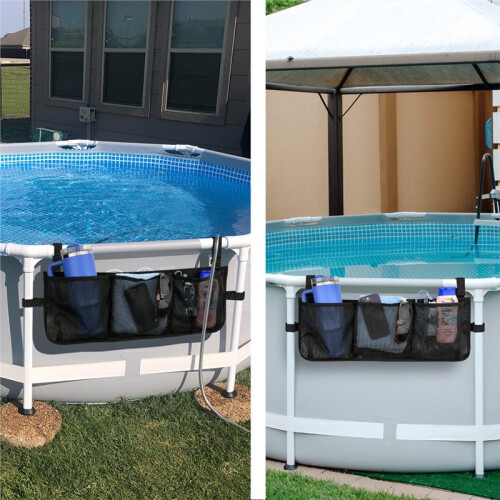 Pool Float Storage Bag Hanging Mesh Organizer for Fences & Above Ground Pools, Pool Storage Bag 2